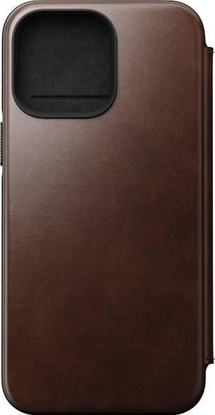 Nomad Modern Horween Leather Folio Case iPhone 14 Pro Max - Brown