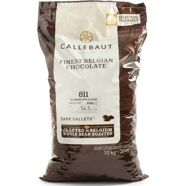 Callebaut 811 54.5% Dark Chocolate 10kg Belgian Couverture Callets Belgium