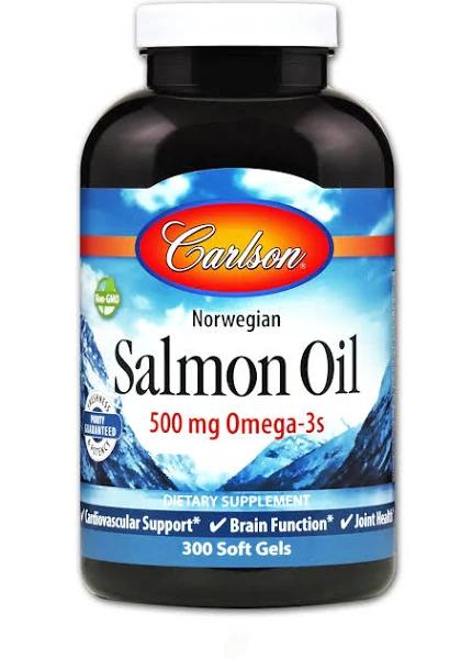 Carlson Laboratories Norwegian Salmon Oil, 1000 mg, Softgels - 300 count