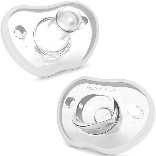 Nanobebe Flexy Pacifier Twin-Pack - White 3+ Months