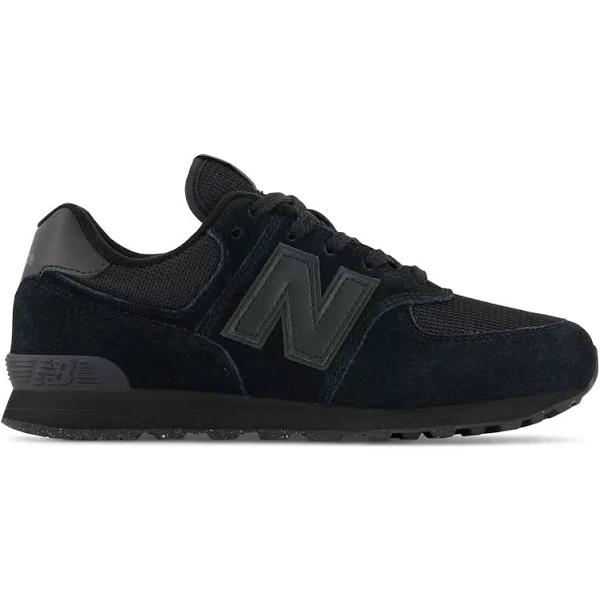 New Balance 574 Black Synthetic Suede/Mesh Sneakers