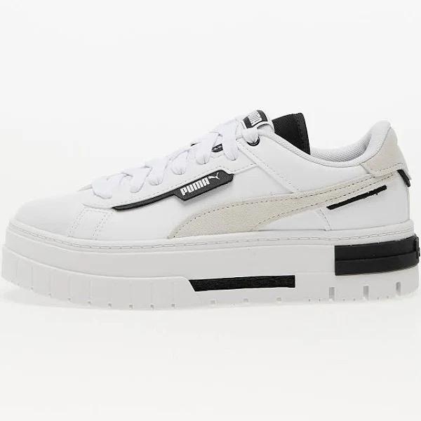 Puma Mayze Crashed Shoes Pure White Black Women - 40.5