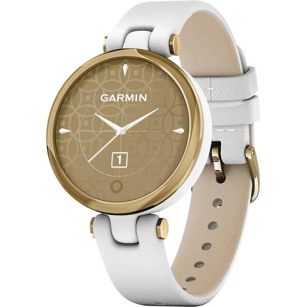 Garmin Lily Classic (Light Gold Bezel with White Case and Italian Leather Band)