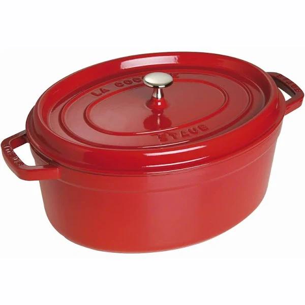 Staub Oval Cocotte Cast Iron Pot 37 cm Staub Cherry Red