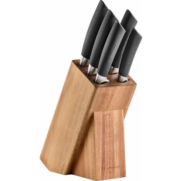 Scanpan Sax Acacia Knife Block Set W/Sharpening 6 Piece