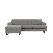 Miami 3 Seater Chaise With Black Legs Grey