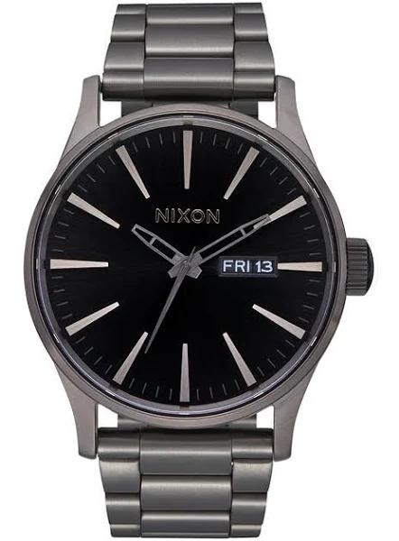 Nixon Sentry Stainless Steel Watch - Gunmetal / Black Sunray