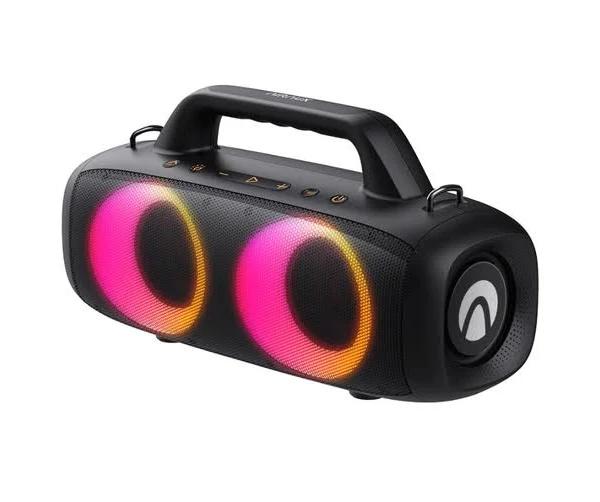 TWS Bluetooth V5.1 Speaker 360° Bass RGB Effect 2.0kg Lightweight Outdoors Travel Wireless Soundbox - Black