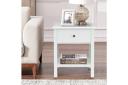 Giantex End Table Nightstand w/Storage Drawer & Open Shelf Display Storage Bedside Table White