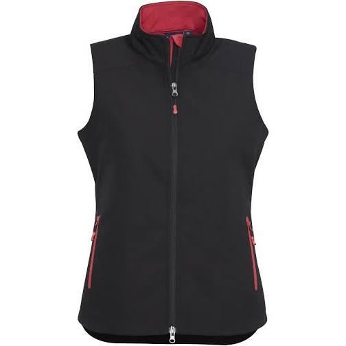 Biz Collection Ladies Geneva Vest 2XL / Black/Red