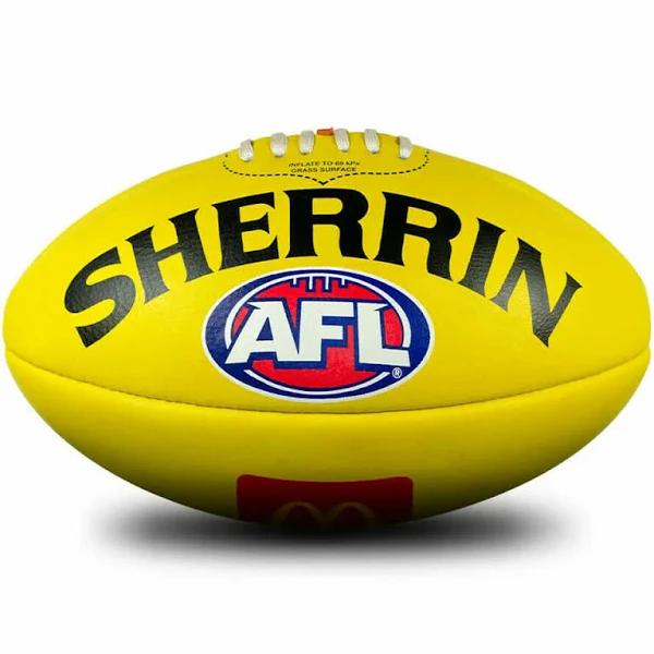 Sherrin Leather AFL Replica Training Ball Size 4 | Yellow | McDonalds