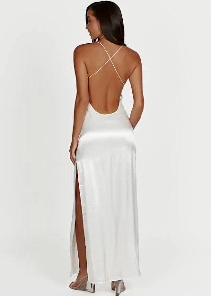 Whitney Wetlook Maxi Dress | White | MESHKI | Size L | AfterPay Available