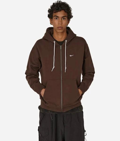 Nike Solo Swoosh Men's Full-Zip Hoodie - Brown