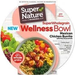 Super Nature Wellness Bowl Mexican Chicken Burrito Frozen Meal 350g