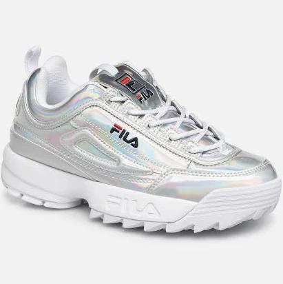 Fila Disruptor M Low Womens Silver Trainers