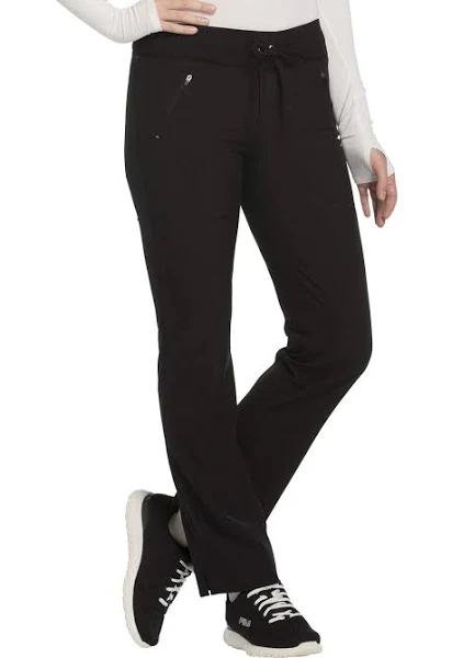 Cherokee Ck100a Mid Rise Tapered Leg Drawstring Pants - Black, M