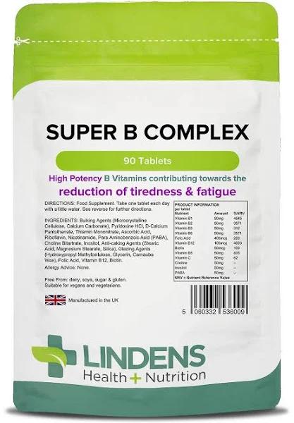 Lindens Super Vitamin B Complex Tabs 90 (6009)