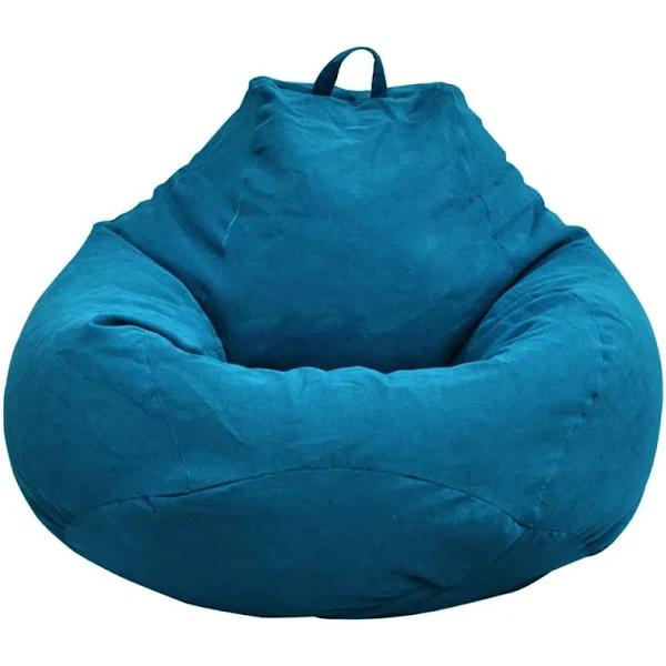 Extra Large Bean Bag Chairs Adults Couch Sofa Cover Lazy Lounger Bean Bag Lounger Stuffed Memory Bean Bag Chair for Dorm Room Home (Blue, 100 x