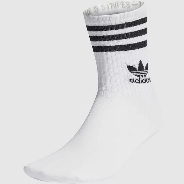 adidas-Mid Cut Crew Socks 3 Pairs-Unisex-White-XL