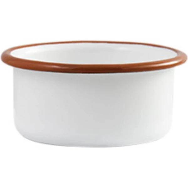 Urban Style Enamelware 8x4cm Ramekin w/ Red Rim - White