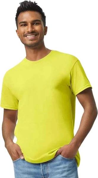 Gildan Adults Unisex Heavy Cotton T Shirt Safety Green M Cotton Unisex T-Shirt