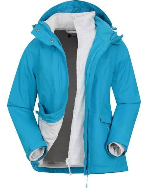 Mountain Warehouse Storm 3 in 1 Womens Waterproof Jacket - Blue | Size 20