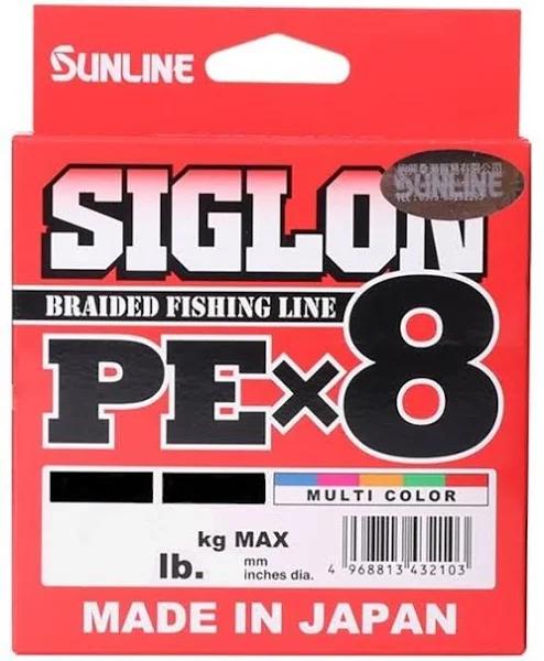 Sunline Siglon PEx8 Braided Fishing Line Hi-Vis Multi Colour 150m, 5lb