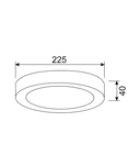 LED 18W Surface Mounted Oyster Light - Tri-CCT Dimmable - IP40