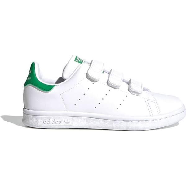 Adidas Originals-White & Green Stan Smith Trainers