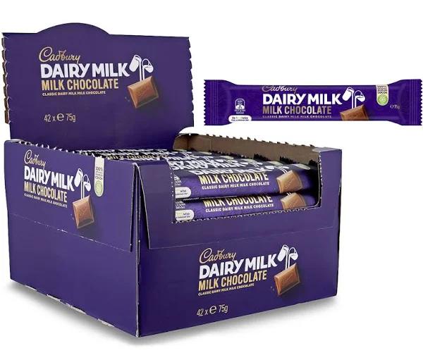 Cadbury Dairy Milk Chocolate Bar 75g 42pc