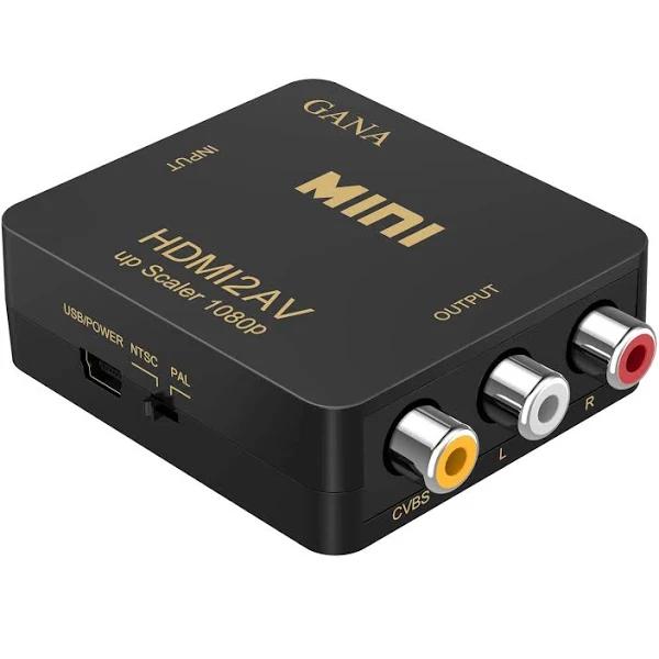 Gana HDMI To RCA, HDMI To AV, 1080p HDMI To 3RCA CVBS AV Composite Video Audio Converter Adapter Supports Pal/ntsc With USB Charge Cable For PC Laptop