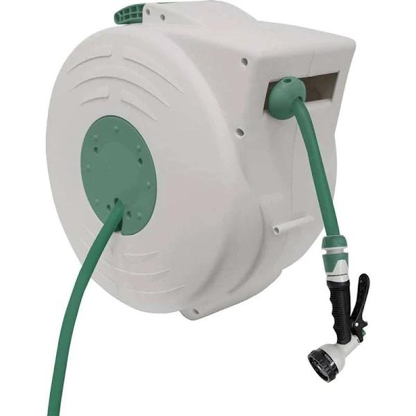 Hills 20m Retractable Wall Mounted Kink Free Water Hose Reel UV Resistant