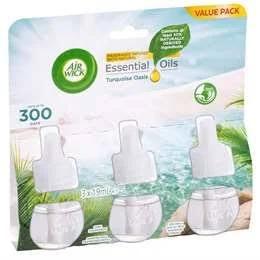 Air Wick Essential Oil Turquoise Oasis Plug-in Triple Refill 3 Pack