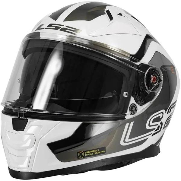 LS2 FF811 Vector II Metric Helmet (White|Titanium|Silver)