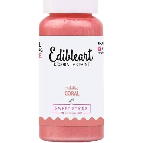 15ml Sweet Sticks Edible Art Paint - Metallic Coral