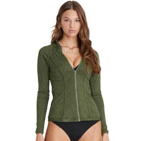 David Jones Aqua Blu Lyla Rash Guard in Olive, Size 14 AU