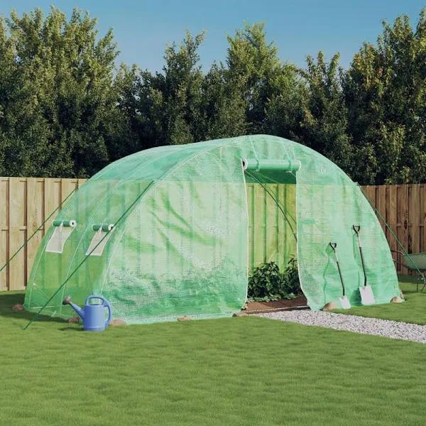 Greenhouse with Steel Frame Green 10 m² 5x2x2.3 M vidaXL