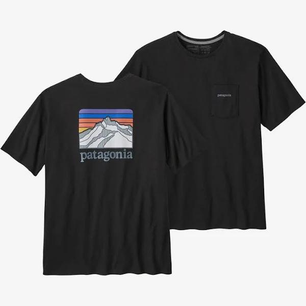 Patagonia Line Logo Ridge Pocket Responsibili-Tee - Ink Black