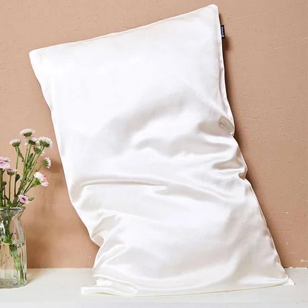 LILYSILK Silky Pillow Cases 19 Momme Mulberry White Australia Better Quality Light and Soft Anti-wrinkle Square (65 x 65cm)