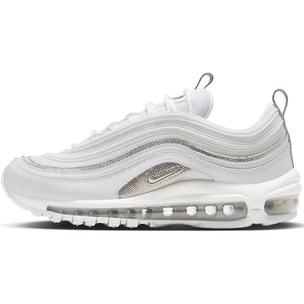 Nike Air Max 97 Womens Metallic Silver Shoes - Size 7 - 100 white/chrome/platinum Tint