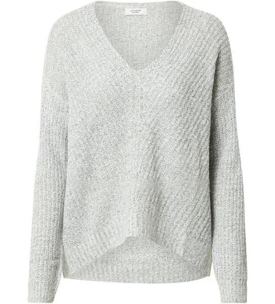 Jdy Lightweight V Neck Jumper in Grey