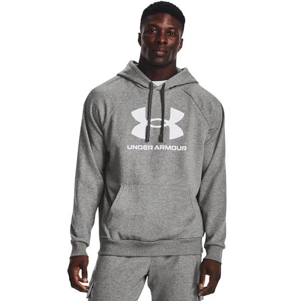 Under Armour Mens Rival Fleece Big Logo Hoodie Grey XS