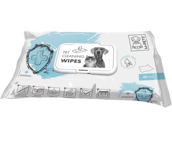 6x 40pc M-Pets 20cm Pet Dog Puppy Cat Care Stain Cleaning Wipes Anti-Bacterial