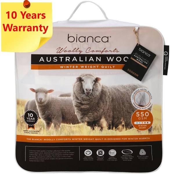 Bianca Australian Woolly Comforts Quilt. 550gsm. Wool Mark Accredited