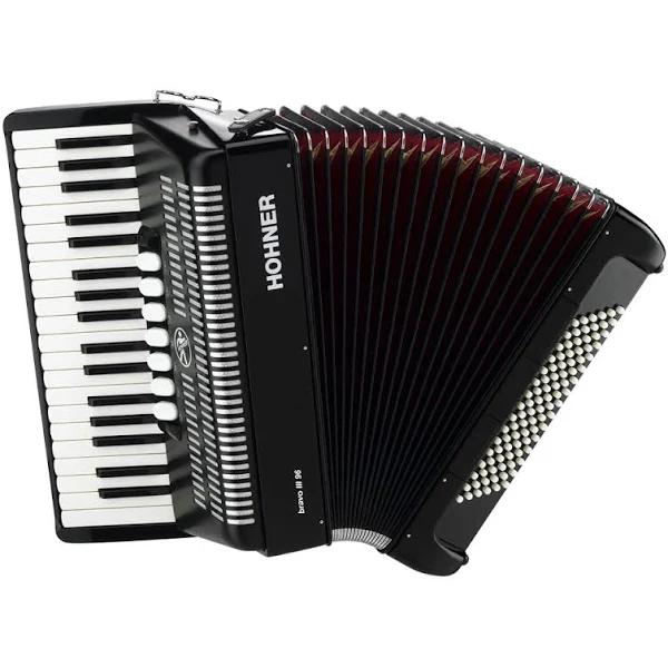 Hohner Bravo III 96 Bass Chromatic Accordion in Black