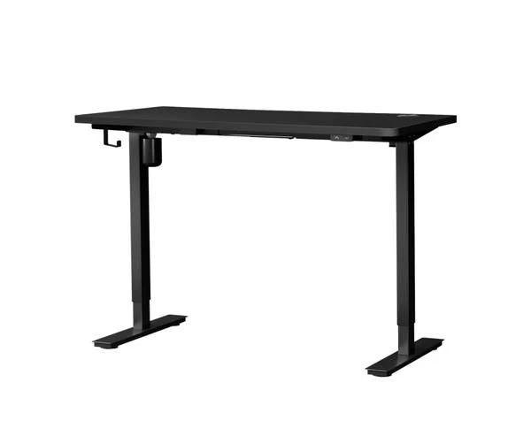 Oikiture Electric Standing Desk Single Motor Height Adjustable Sit Stand 140cm Table Top Black