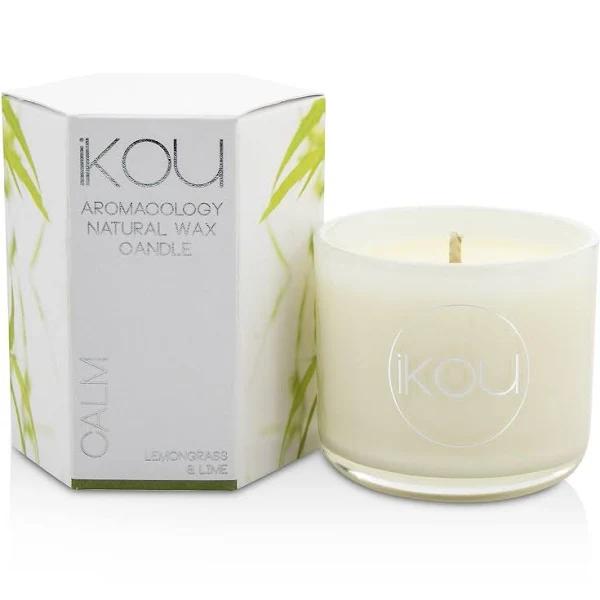 iKOU - Eco-Luxury Aromacology Natural Wax Candle Glass - Calm (Lemongrass & Lime)