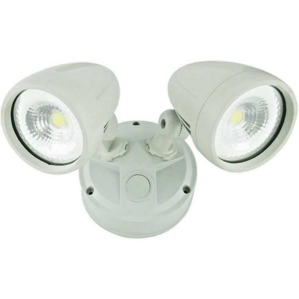 BatteryMate Sensor LED Premium Aluminium Outdoor Garage Security Flood Twin Spotlight IP54 | White