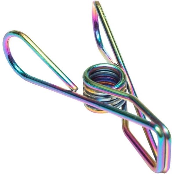 Rainbow Stainless Steel Infinity Clothes Pegs 100 Pack