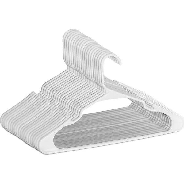 Utopia Home 50-Pack White Plastic Hangers For Clothes - Space Saving N